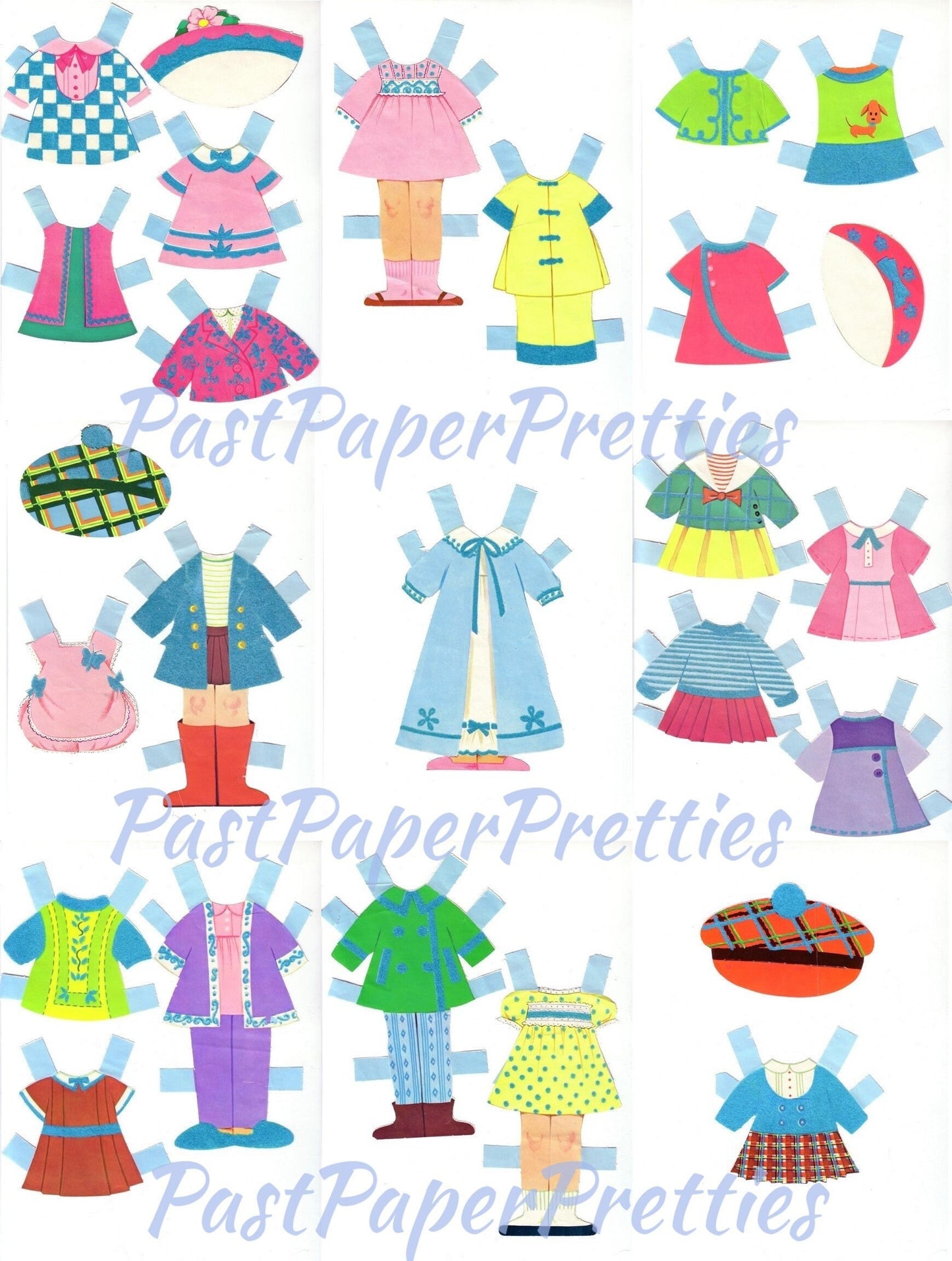 Vintage Paper Dolls Garden Party The Petticoat Girls 1957 Printable PDF Instant Digital Download 4 Pretty Girl Friends Clip Art