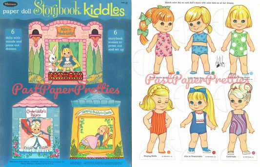 Vintage Paper Dolls Storybook Liddle Kiddles 1968 Printable PDF Instant Digital Download 7 Cute Childhood Toy Dolls Clip Art