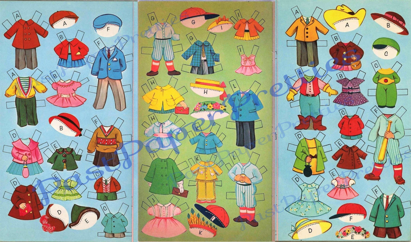 Vintage Paper Dolls A Dozen Cousins 12 Cute Stand Up Dolls circa 1960 Printable Instant Digital Download JPEG PDF