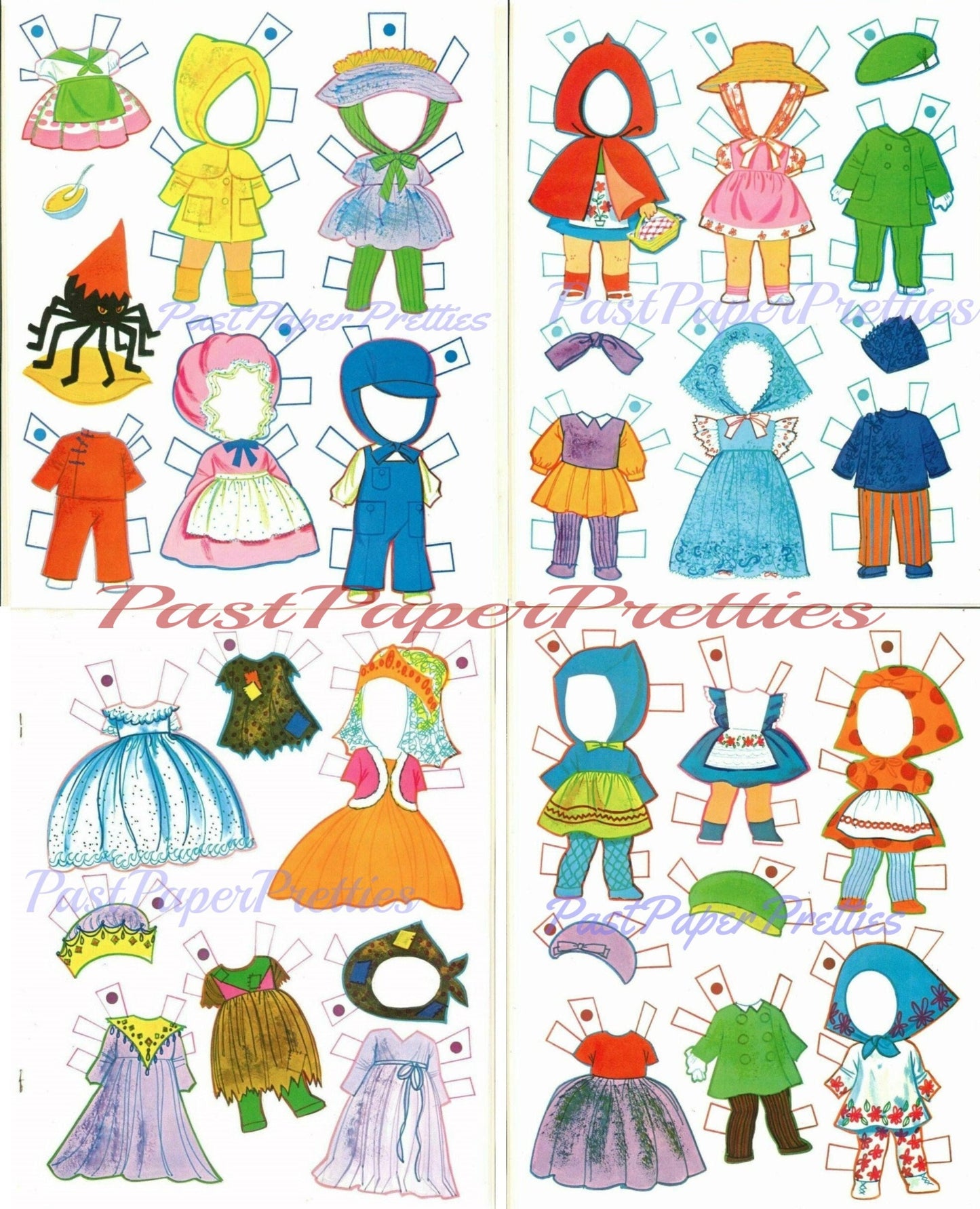 Vintage Paper Dolls Storybook Liddle Kiddles 1968 Printable PDF Instant Digital Download 7 Cute Childhood Toy Dolls Clip Art