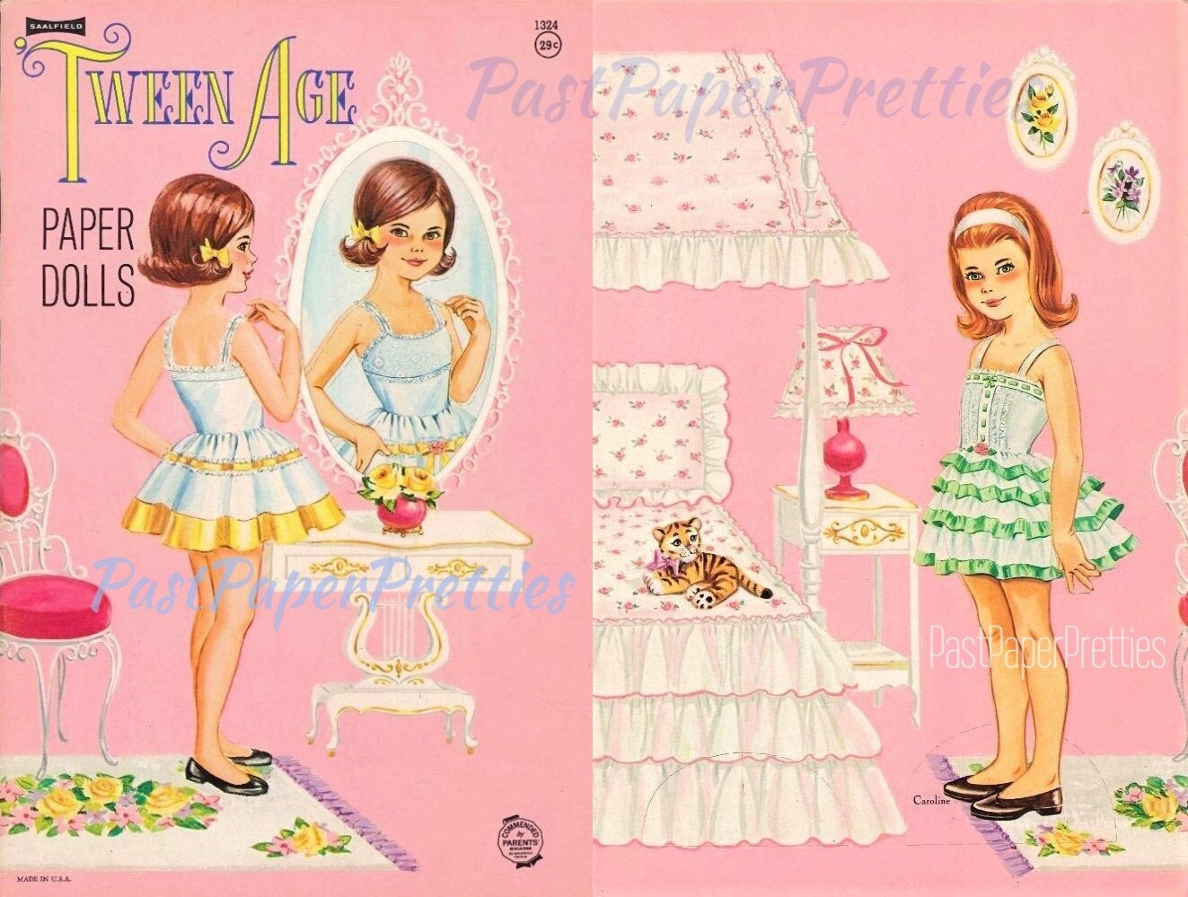 Vintage Tween Age Paper Dolls Bonnie Bows c. 1953 Printable PDF Instant Digital Download Pretty Preteen Tweens Girl Friends Clip Art