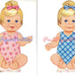 Vintage Paper Dolls Cheerful Tearful Baby Doll c. 1967 Printable PDF Instant Digital Download Cute Childhood Toy Doll Clip Art