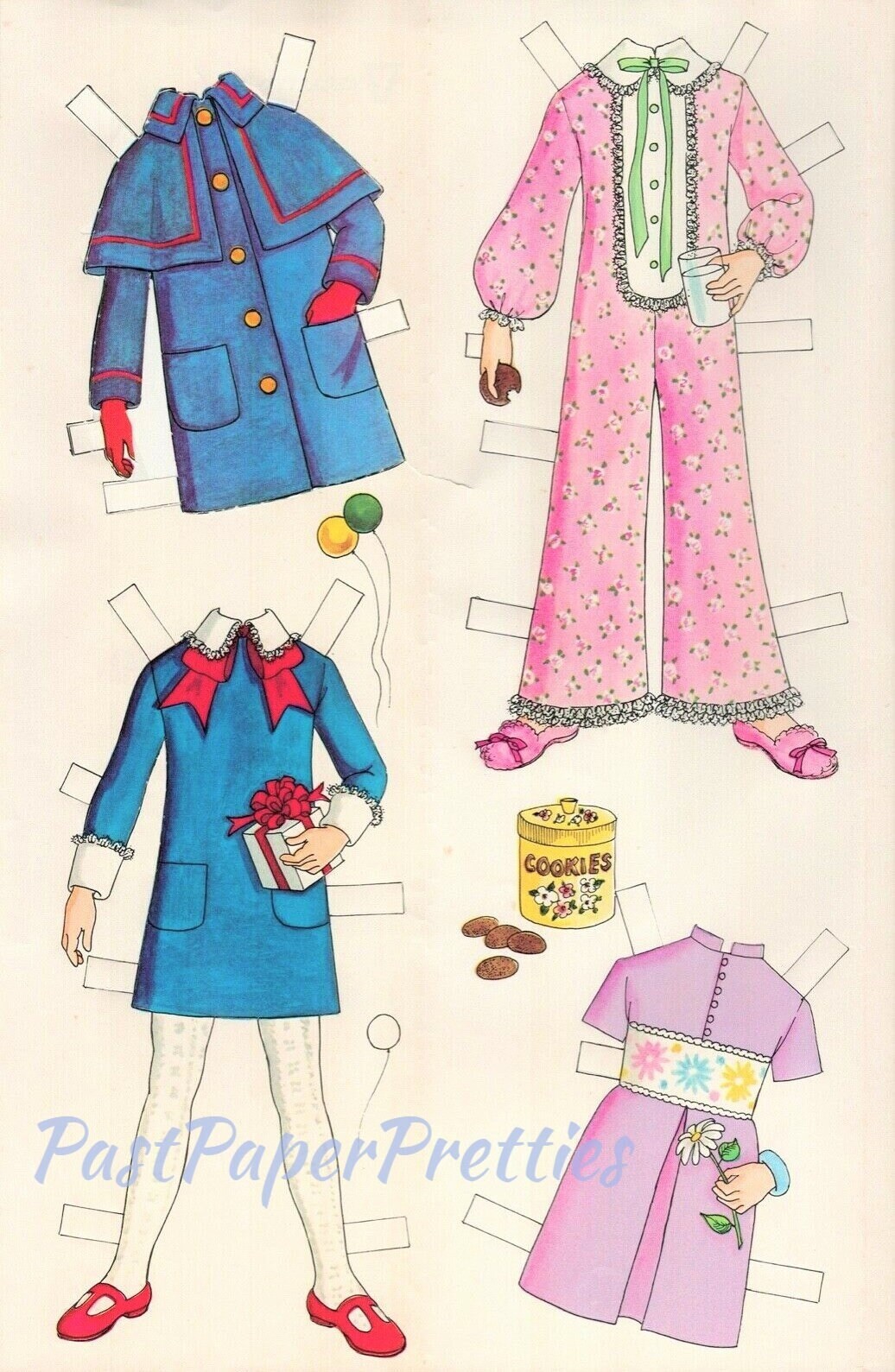 Vintage Betsy McCall Paper Doll 26 Piece Wardrobe 1971 PDF Printable Digital Instant Digital Download Cute Childhood Doll Clip Art