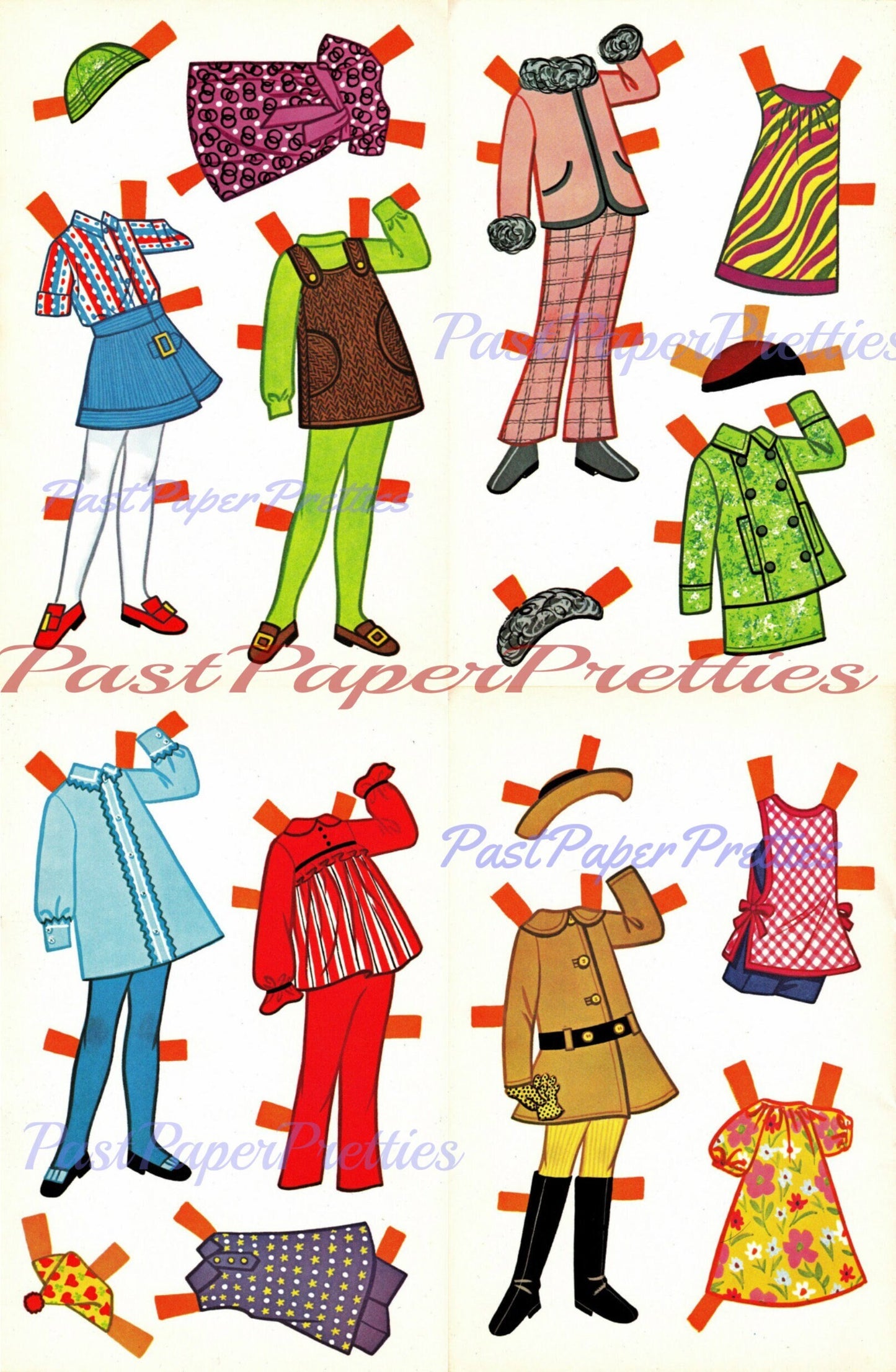 Vintage Paper Dolls Sally Doll Cutout Book c. 1960s Printable PDF Instant Digital Download Cute Little Girl Sixties Fashions Clip Art