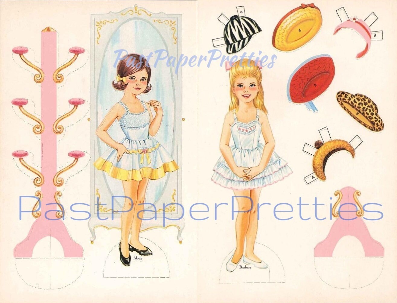 Vintage Tween Age Paper Dolls Bonnie Bows c. 1953 Printable PDF Instant Digital Download Pretty Preteen Tweens Girl Friends Clip Art