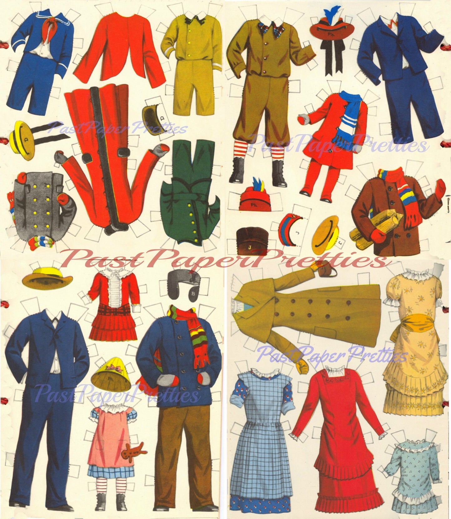 Vintage Paper Dolls The Five Little Peppers 1941 PDF Printable Instant Digital Download Cute Old Fashioned Family Dolls Clip Art