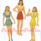 Vintage Paper Dolls Boarding School Dolls and Clothes c. 1942 Printable PDF Instant Digital Download 6 Pretty School Girl Friends Clip Art