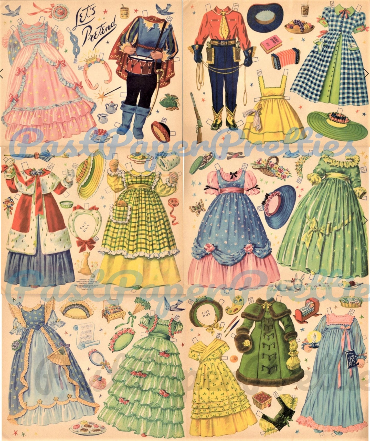 Vintage Paper Dolls The Little Fairies 1951 Printable PDF Instant Digital Download Adorable Girls One Boy MCM Children Fairy Clip Art