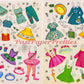 Vintage Paper Dolls Bright Eyes c. 1960s Printable PDF Instant Digital Download 3 Kitsch Cute Kawaii Girls & Clothes Clip Art