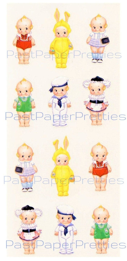 Vintage Printable Baby Kewpie Doll Stickers Gift Seals Tags Cut Outs Collage Instant Digital Download Cutie Cupies Images Clip Art