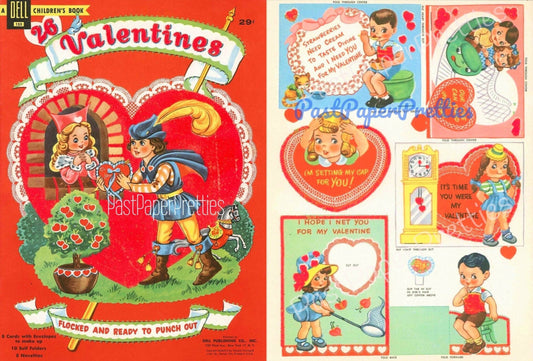 Vintage Printable Valentines Day Card Cut Out Collage Sheets Retro 1959 PDF Instant Digital Download Cute Kitsch Girls Boys Animals