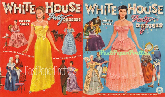 Vintage Paper Dolls White House Party Dresses c. 1961 Printable PDF Instant Digital Download Famous Presidential Wives Clip Art