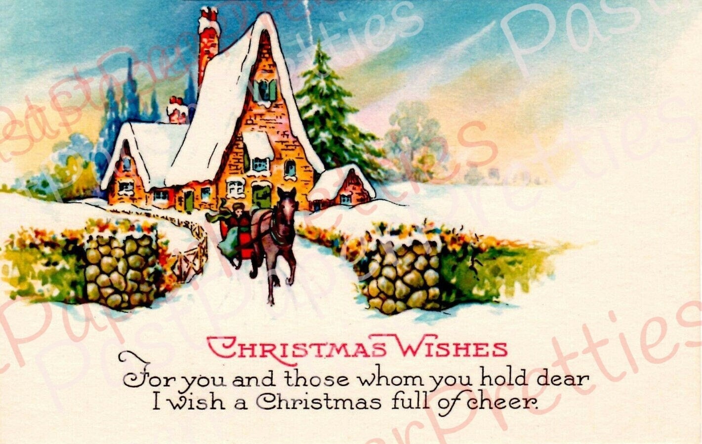 Vintage Printable Victorian Christmas Card Art Deco Postcard Images Set of 9 c. 1910s PDF Instant Digital Download JPEGS 300 dpi