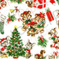 Vintage Printable Christmas Gift Wrap Cute Holiday Animals Retro Wrapping Paper Collage Sheet Instant Digital Download