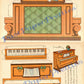 Vintage Printable Old Fashioned Antique Piano Cut Out And Assemble Instant Digital Download 3-D Paper Model Papercraft JPEG