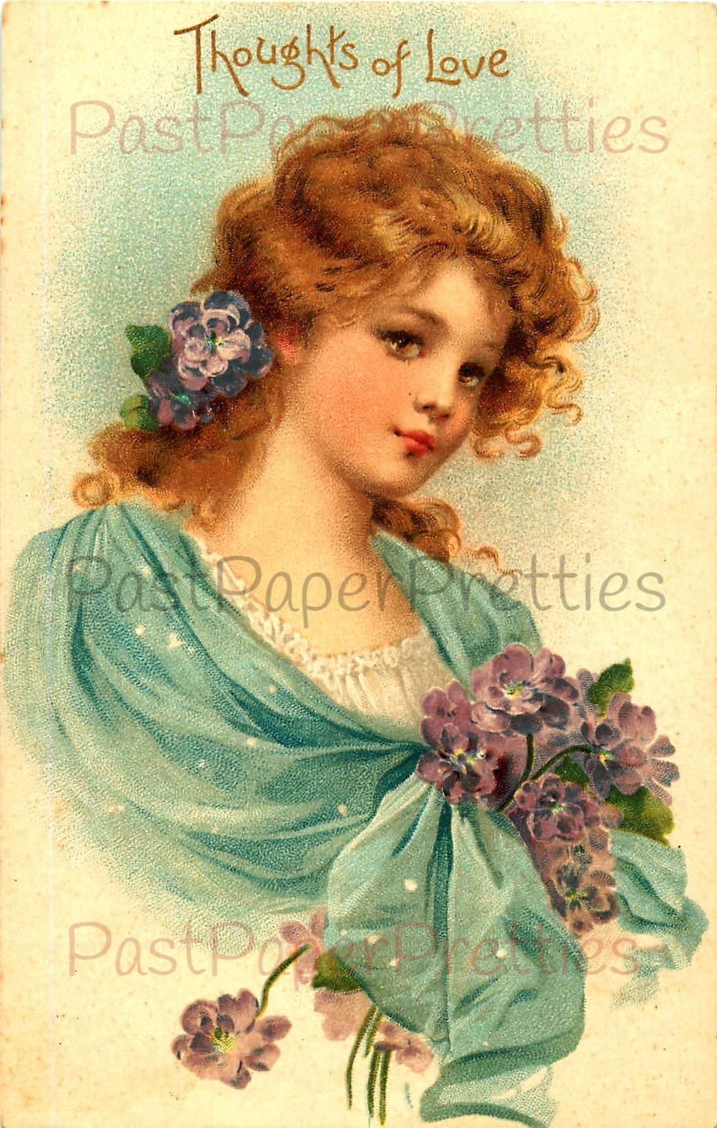 Vintage Pretty Victorian Valentine Ladies Portrait Postcard Images Printable Instant Digital Download Edwardian Girls Flowers Clip Art