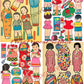 Vintage Printable Japanese Paper Dolls Cute Children Families Collage Sheets Kawaii Paper Toys PDF Instant Digital Download 8 Sheets