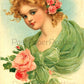 Vintage Pretty Victorian Valentine Ladies Portrait Postcard Images Printable Instant Digital Download Edwardian Girls Flowers Clip Art