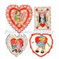 Vintage Printable Valentines Day Cards 4 Little Girls and Their Dolls Collage Sheet PDF Instant Digital Download 300 dpi JPEG PNG