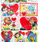 Vintage Printable Retro 1960's Valentines Day Playbook Card Cut Outs 4 Collage Sheets PDF Instant Digital Download Cute Boys Girls Animals
