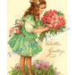 Vintage Pretty Victorian Valentine Girls Flowers Postcard Images Printable Instant Digital Download Lovely Little Edwardian Ladies Clip Art