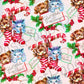 Vintage Retro Printable Gift Wrap Cute Puppies Kittens  Christmas Stocking Collage Sheet Instant Digital Download Kitsch Wrapping Paper