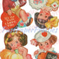 8 Vintage Printable Cute Retro 1930s Children Valentine Card Collage Sheets PDF Instant Digital Download Kitsch Girls Boys