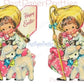 Vintage Printable Easter Card Cute Little Bo Peep Girls with Lambs Adorable Collage Images PDF Instant Digital Download JPEG PNG Clipart