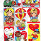 Vintage Printable Retro 1960's Valentines Day Playbook Card Cut Outs 4 Collage Sheets PDF Instant Digital Download Cute Boys Girls Animals