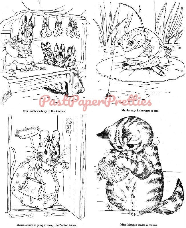 Vintage Printable Coloring Book Coloring Fun with Peter Rabbit PDF Ins ...