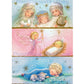 Vintage Printable Pastel Nativity Scene Creche Children Christmas Card Images Retro Instant Digital Download Kitsch Cute Holiday Clip Art