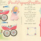 Vintage Easter Girl Paper Doll and her Dolly with Baby Carriage Folded Printable Card c. 1950s PDF Instant Digital Download Pretty Playcard