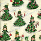 Vintage Retro Printable Gift Wrap Christmas Tree Girls Collage Sheet Instant Digital Download  Kitsch Wrapping Paper Cute Design 1940s