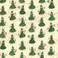 Vintage Retro Printable Gift Wrap Christmas Tree Girls Collage Sheet Instant Digital Download  Kitsch Wrapping Paper Cute Design 1940s