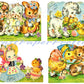 4 Vintage Printable Adorable Easter Animals Folding Cards Images PDF Instant Digital Download Kitsch Mid Century Bunnies Lambs Chicks