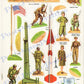 Vintage Paper Toy Soldiers 1957 Army Men Printable Instant Digital Download USA American WWII WWI Civil War Cut-Outs Stand-Ups Playset