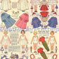 Vintage Paper Dolls Nora and Tilly Cute Girls Printable PDF Instant Digital Download 4 Sets Nurse Bedtime Play and Dress Clothes 1956