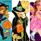 Vintage Printable Adorable Halloween Cards Little Girl Fairy Black Cat Witch Trick or Treaters Images PDF Instant Digital Download 300 dpi