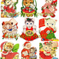 Vintage Printable Girl Kittens Kitty Cat Christmas Collage Sheets & Full Card Images PDF Instant Digital Download ALL Girly Cats Clipart