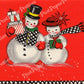 54 Vintage Printable Christmas Snowman Collage Sheets & Full Cards Snow Couples Snow People in Love PDF Instant Digital Kitsch Cute Snowmen