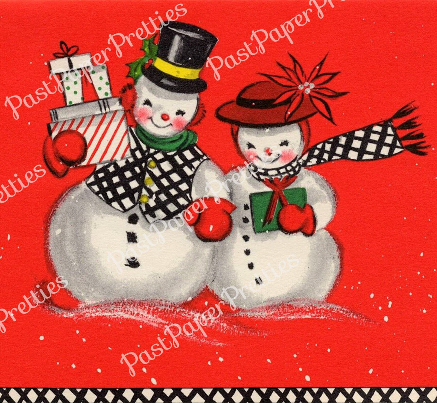 54 Vintage Printable Christmas Snowman Collage Sheets & Full Cards Snow Couples Snow People in Love PDF Instant Digital Kitsch Cute Snowmen