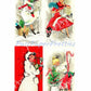 Vintage Printable Holiday Housewives Christmas Card Images Pretty Mid Century Ladies Retro Housewife PDF Instant Digital Download SET THREE