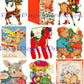 54 Vintage Printable Christmas Cards Holiday Menagerie Collage Collection SET 1 ALL Mid Century Animals Images PDF Instant Digital Download