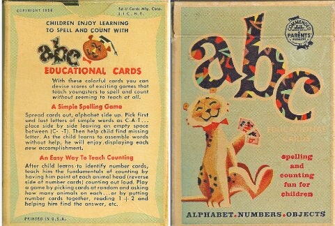 Vintage Printable ABC Flash Cards Illustrated 123 Alphabet Letters Numbers 1950s PDF Instant Digital Download Childs Learning Game Images