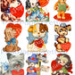 63 Vintage Puppy Dog Valentine Cards ALL Doggie Themed Images Printable PDF Instant Digital Download Kitsch Anthropomorphic Doggie Clip Art