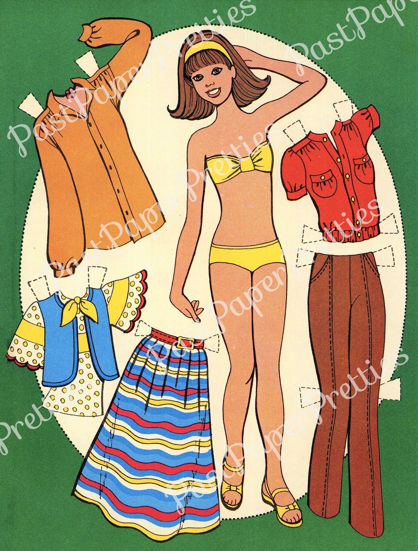 Vintage Printable Paper Dolls Retro Eighties Fashion Girls Collage Sheets 1980s Fashions Cut Out Dolls PDF Instant Digital Download 20 Pages