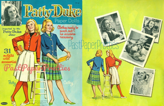 Vintage Movie Star Paper Dolls Patty Duke c. 1964 Printable Instant Digital Download Teenager Hollywood Starlet JPEG PDF