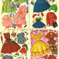 Vintage Paper Dolls 6 and Sweet 16 c. 1955 Printable PDF Instant Digital Download 6 Pretty Big and Little Sister Dress-Alike Dolls Clip Art