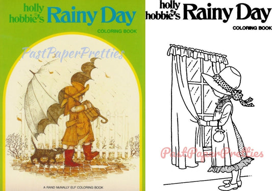 Vintage Printable Coloring Book Holly Hobbies Rainy Day 1976 PDF Instant Digital Download Cute Prairie Girl Clip Art 60 Pages