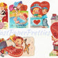 70 Vintage Printable Valentines c. 1950s Valentine Cards Cute Kitsch Girls Boys and Animals Images PDF Instant Digital Download